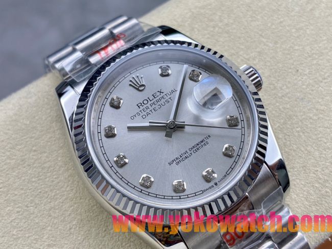 ロレックスコピー デイトジャスト（Datejust）36mm 278274“ダイヤモンドインデックス・ホワイト文字盤＋リングコマンド機能搭載三角坑紋ベゼル＋ブレスレット” レディース専用モデル