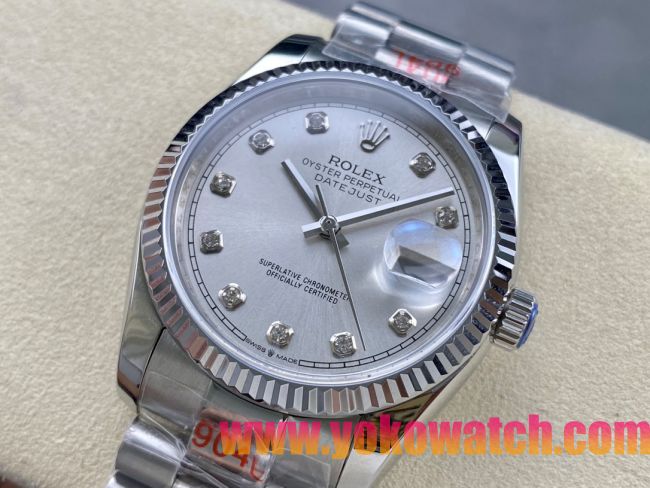 ロレックスコピー デイトジャスト（Datejust）36mm 278274“ダイヤモンドインデックス・ホワイト文字盤＋リングコマンド機能搭載三角坑紋ベゼル＋ブレスレット” レディース専用モデル