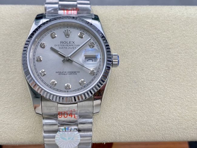 ロレックスコピー デイトジャスト（Datejust）36mm 278274“ダイヤモンドインデックス・ホワイト文字盤＋リングコマンド機能搭載三角坑紋ベゼル＋ブレスレット” レディース専用モデル