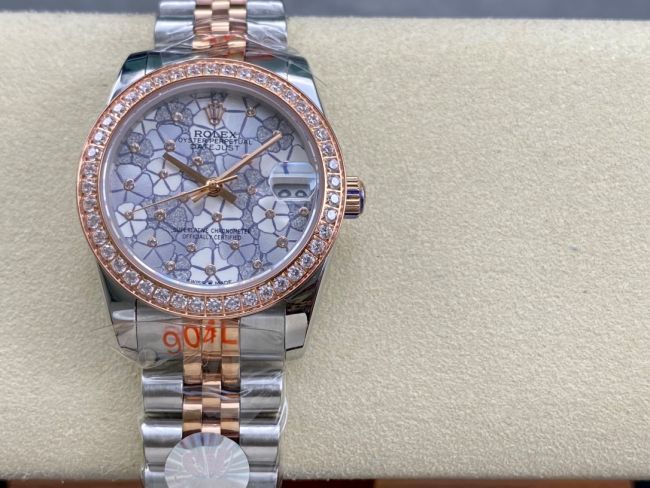 ロレックスコピー デイトジャスト（Datejust）31mm 279160“ダイヤモンド・フラワー文字盤・リングコマンド機能搭載三角坑紋ベゼル＋ブレスレット” レディース専用モデル