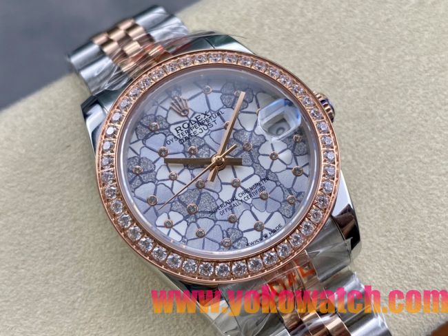 ロレックスコピー デイトジャスト（Datejust）31mm 279160“ダイヤモンド・フラワー文字盤・リングコマンド機能搭載三角坑紋ベゼル＋ブレスレット” レディース専用モデル