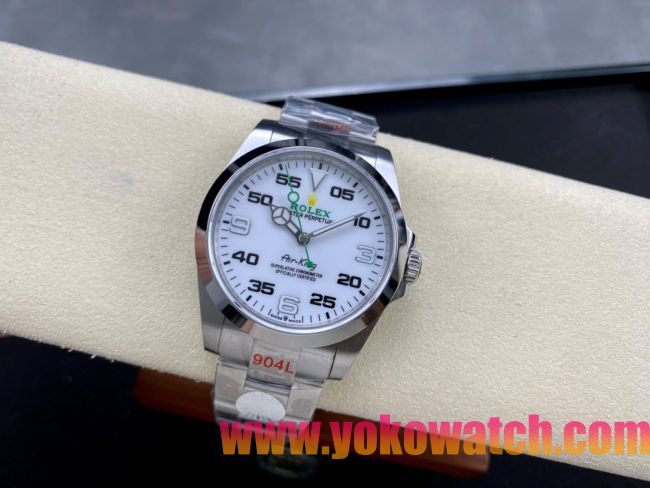ロレックスコピー エアキング（Air-King）40mm 126900“ホワイト文字盤・緑色秒針＋インデックス” メンズ専用モデル
