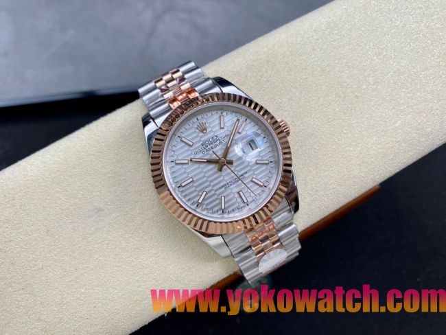 ロレックスコピー デイトジャスト（Datejust）41mm 278240“ホワイト・ハニカム文字盤・ローズゴールドベゼル＋ブレスレット” レディース専用モデル