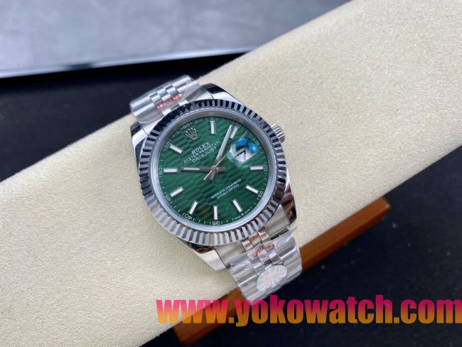 ロレックスコピー デイトジャスト（Datejust）41mm 278240“グリーン・ハニカム文字盤・バトン型インデックス＋リングコマンド機能搭載三角坑紋ベゼル＋ブレスレット” レディース専用モデル