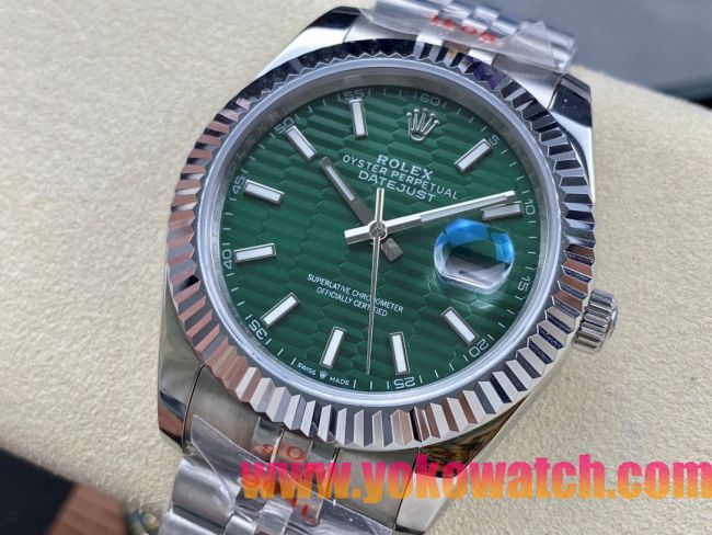 ロレックスコピー デイトジャスト（Datejust）41mm 278240“グリーン・ハニカム文字盤・バトン型インデックス＋リングコマンド機能搭載三角坑紋ベゼル＋ブレスレット” レディース専用モデル