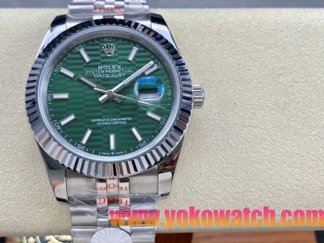 ロレックスコピー デイトジャスト（Datejust）41mm 278240“グリーン・ハニカム文字盤・バトン型インデックス＋リングコマンド機能搭載三角坑紋ベゼル＋ブレスレット” レディース専用モデル