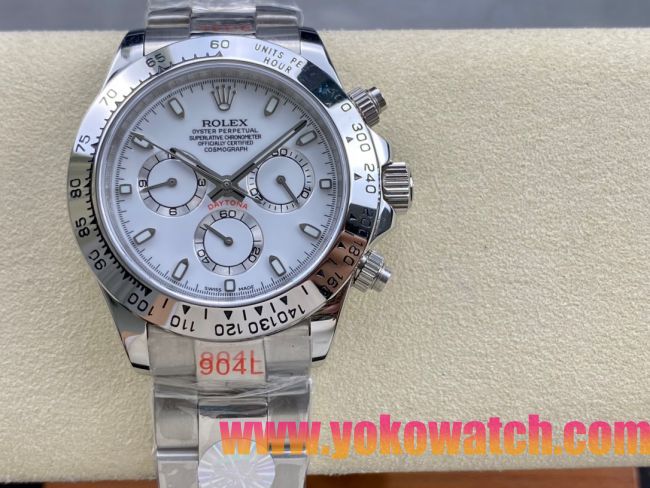 ロレックスコピー コスモグラフ デイトナ（Cosmograph Daytona）40mm 116520“ホワイト・ダイヤル・シルバー・サブダイヤル＋ポリッシュベゼル＋オイスターブレスレット” レディース専用モデル