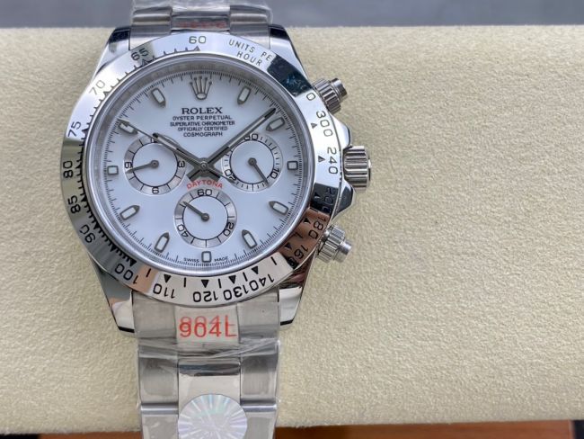 ロレックスコピー コスモグラフ デイトナ（Cosmograph Daytona）40mm 116520“ホワイト・ダイヤル・シルバー・サブダイヤル＋ポリッシュベゼル＋オイスターブレスレット” レディース専用モデル