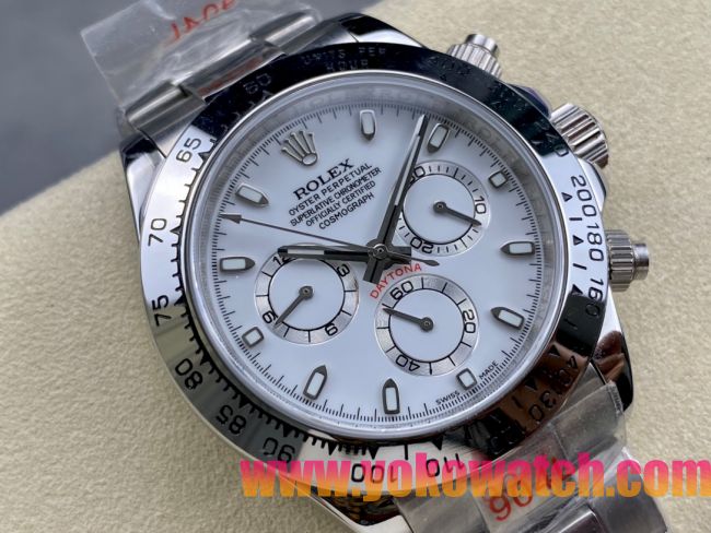 ロレックスコピー コスモグラフ デイトナ（Cosmograph Daytona）40mm 116520“ホワイト・ダイヤル・シルバー・サブダイヤル＋ポリッシュベゼル＋オイスターブレスレット” レディース専用モデル