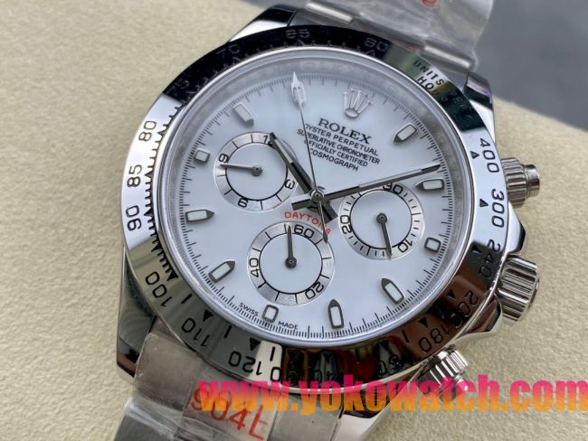 ロレックスコピー コスモグラフ デイトナ（Cosmograph Daytona）40mm 116520“ホワイト・ダイヤル・シルバー・サブダイヤル＋ポリッシュベゼル＋オイスターブレスレット” レディース専用モデル