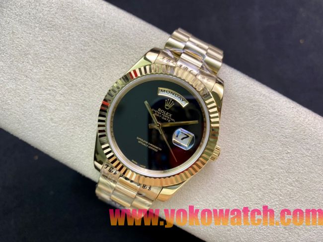 ロレックスコピー デイデイト（Day-Date）41mm 228235R“グリーン・ダイヤル＋バーインデックス＋イエローゴールドベゼル＋ステンレスブレスレット” レディース専用モデル