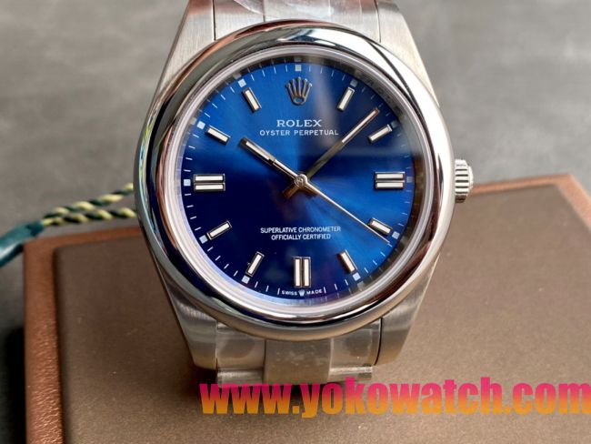 ロレックスコピー オイスター・パーペチュアル（Oyster Perpetual）41mm 126000“ブルー・ダイヤル＋バーインデックス＋ポリッシュベゼル＋316Lスチールブレスレット” レディース専用モデル