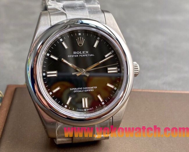ロレックスコピー パーペチュアル（Oyster Perpetual）41mm 126000“ブラック・ダイヤル＋バーインデックス＋ポリッシュベゼル＋316Lスチールブレスレット” レディース専用モデル
