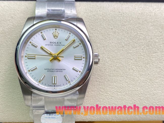 ロレックスコピー パーペチュアル（Oyster Perpetual）36mm 278240“ホワイト・ダイヤル＋ゴールド・バーインデックス＋ポリッシュベゼル＋316Lスチールブレスレット” レディース専用モデル
