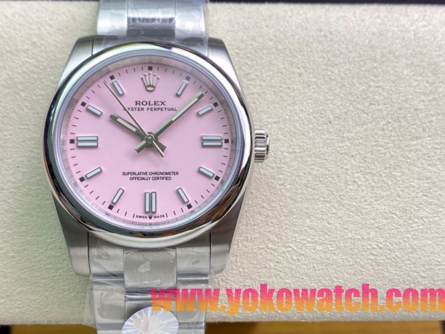 ロレックスコピー オイスター・パーペチュアル（Oyster Perpetual）36mm 278240“ピンク・ダイヤル＋シルバー・バーインデックス＋ポリッシュベゼル＋316Lスチールブレスレット” レディース専用モデル 