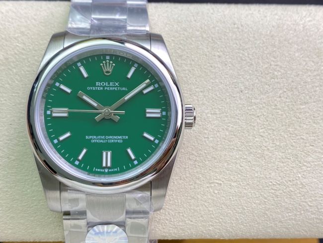 ロレックスコピー オイスター・パーペチュアル（Oyster Perpetual）36mm 278240“グリーン・ダイヤル＋シルバー・バーインデックス＋ポリッシュベゼル＋316Lスチールブレスレット” レディース専用モデル