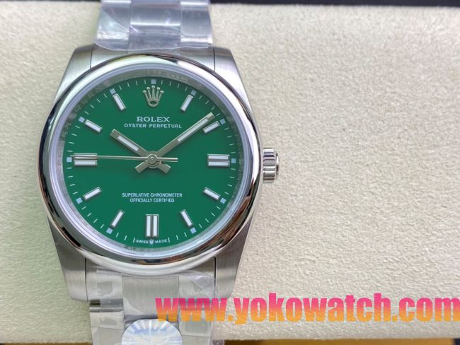 ロレックスコピー オイスター・パーペチュアル（Oyster Perpetual）36mm 278240“グリーン・ダイヤル＋シルバー・バーインデックス＋ポリッシュベゼル＋316Lスチールブレスレット” レディース専用モデル