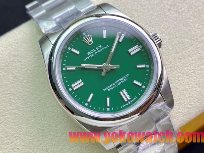 ロレックスコピー オイスター・パーペチュアル（Oyster Perpetual）36mm 278240“グリーン・ダイヤル＋シルバー・バーインデックス＋ポリッシュベゼル＋316Lスチールブレスレット” レディース専用モデル