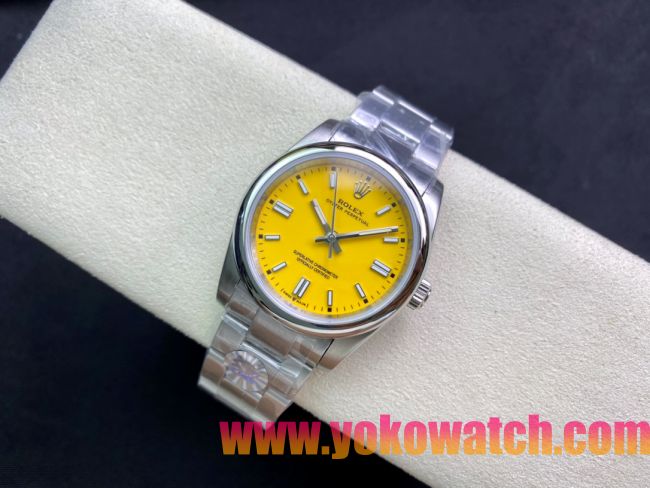 ロレックスコピー オイスター・パーペチュアル（Oyster Perpetual）36mm 278240“イエロー・ダイヤル＋シルバー・バーインデックス＋ポリッシュベゼル＋316Lスチールブレスレット” レディース専用モデル