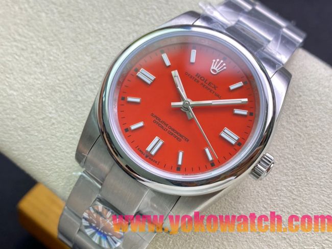 ロレックスコピー オイスター・パーペチュアル（Oyster Perpetual）36mm 278240“オレンジ・ダイヤル＋シルバー・バーインデックス＋ポリッシュベゼル＋316Lスチールブレスレット” レディース専用モデル