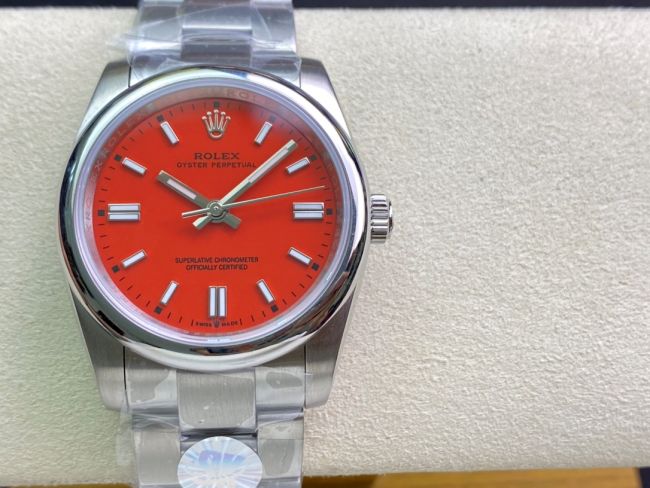 ロレックスコピー オイスター・パーペチュアル（Oyster Perpetual）36mm 278240“オレンジ・ダイヤル＋シルバー・バーインデックス＋ポリッシュベゼル＋316Lスチールブレスレット” レディース専用モデル