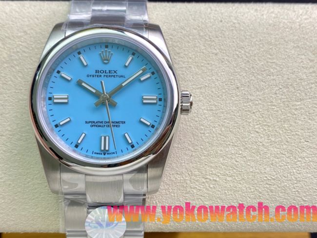 ロレックスコピー オイスター・パーペチュアル（Oyster Perpetual）36mm 278240“スカイブルー・ダイヤル＋シルバー・バーインデックス＋ポリッシュベゼル＋316Lスチールブレスレット” レディース専用モデル