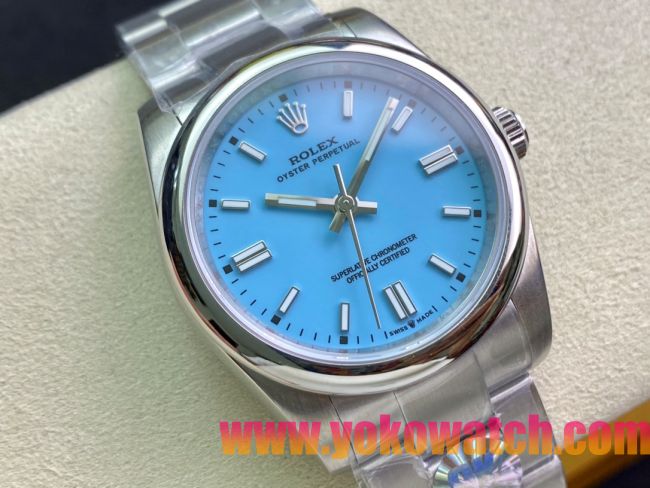 ロレックスコピー オイスター・パーペチュアル（Oyster Perpetual）36mm 278240“スカイブルー・ダイヤル＋シルバー・バーインデックス＋ポリッシュベゼル＋316Lスチールブレスレット” レディース専用モデル