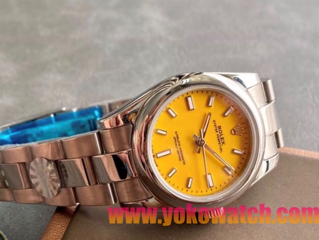 ロレックスコピー オイスター・パーペチュアル（Oyster Perpetual）31mm 277200“イエロー・ダイヤル＋シルバー・バーインデックス＋ポリッシュベゼル＋316Lスチールブレスレット” レディース専用モデル