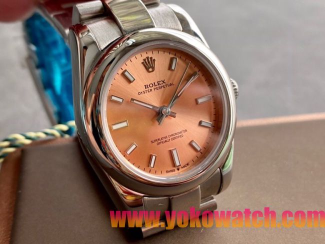 ロレックスコピー オイスター・パーペチュアル（Oyster Perpetual）31mm 277200“ピンクゴールド・ダイヤル＋シルバー・バーインデックス＋ポリッシュベゼル＋316Lスチールブレスレット” レディース専用モデル
