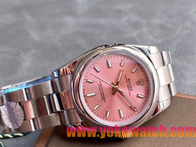 ロレックスコピー オイスター・パーペチュアル（Oyster Perpetual）31mm 277200“ピンク・ダイヤル＋シルバー・バーインデックス＋ポリッシュベゼル＋316Lスチールブレスレット” レディース専用モデル