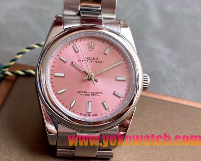 ロレックスコピー オイスター・パーペチュアル（Oyster Perpetual）31mm 277200“ピンク・ダイヤル＋シルバー・バーインデックス＋ポリッシュベゼル＋316Lスチールブレスレット” レディース専用モデル
