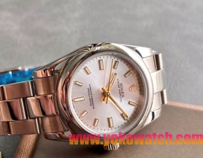 ロレックスコピー オイスター・パーペチュアル（Oyster Perpetual）31mm 277200“ホワイト・ダイヤル＋ゴールド・バーインデックス＋ポリッシュベゼル＋316Lスチールブレスレット” レディース専用モデル