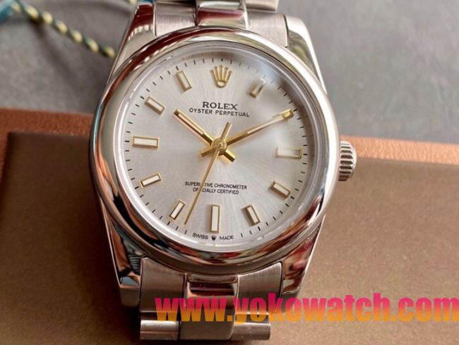 ロレックスコピー オイスター・パーペチュアル（Oyster Perpetual）31mm 277200“ホワイト・ダイヤル＋ゴールド・バーインデックス＋ポリッシュベゼル＋316Lスチールブレスレット” レディース専用モデル