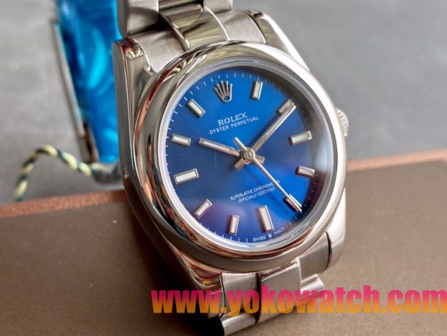 ロレックスコピー オイスター・パーペチュアル（Oyster Perpetual）31mm 277200“ブルー・ダイヤル＋シルバー・バーインデックス＋ポリッシュベゼル＋316Lスチールブレスレット” レディース専用モデル