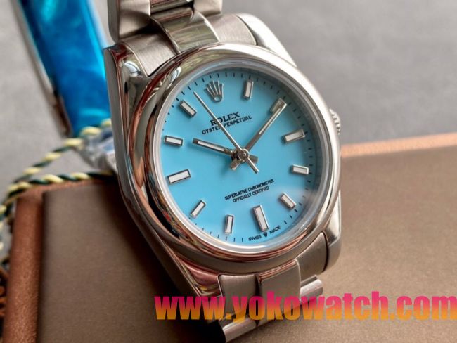 ロレックスコピー オイスター・パーペチュアル（Oyster Perpetual）31mm 277200“ライトブルー・ダイヤル＋シルバー・バーインデックス＋ポリッシュベゼル＋316Lスチールブレスレット” レディース専用モデル