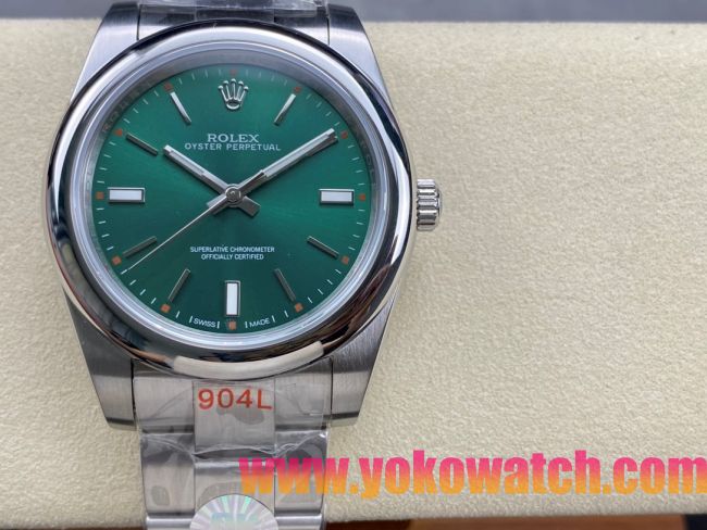 ロレックスコピー オイスター・パーペチュアル（Oyster Perpetual）41mm 124300“グリーン・ダイヤル＋シルバー・バーインデックス＋ポリッシュベゼル＋316Lスチールブレスレット” メンズ専用モデル