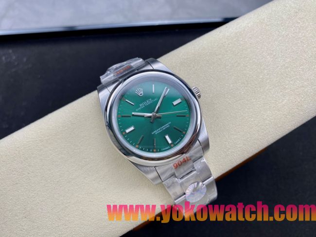 ロレックスコピー オイスター・パーペチュアル（Oyster Perpetual）41mm 124300“グリーン・ダイヤル＋シルバー・バーインデックス＋ポリッシュベゼル＋316Lスチールブレスレット” メンズ専用モデル