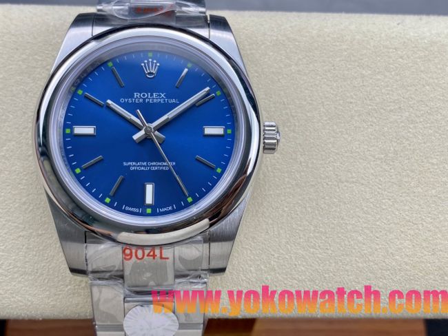 ロレックスコピー オイスター・パーペチュアル（Oyster Perpetual）41mm 124300“ヴィンテージブルー・ダイヤル＋シルバー・バーインデックス＋ポリッシュベゼル＋316Lスチールブレスレット” メンズ専用モデル