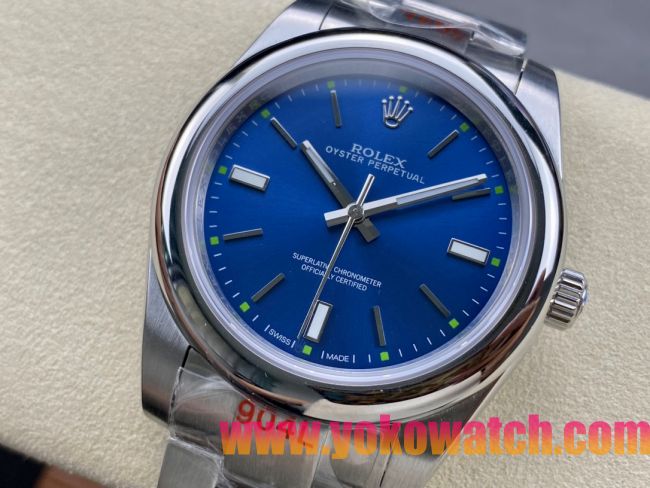 ロレックスコピー オイスター・パーペチュアル（Oyster Perpetual）41mm 124300“ヴィンテージブルー・ダイヤル＋シルバー・バーインデックス＋ポリッシュベゼル＋316Lスチールブレスレット” メンズ専用モデル