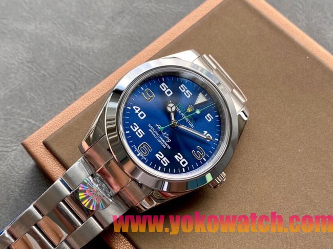 ロレックスコピー エア・キング（Air-King）41mm 126900“ディープブルー・ダイヤル＋ホワイト・アラビア数字インデックス＋ポリッシュベゼル＋316Lスチールブレスレット” メンズ専用モデル 