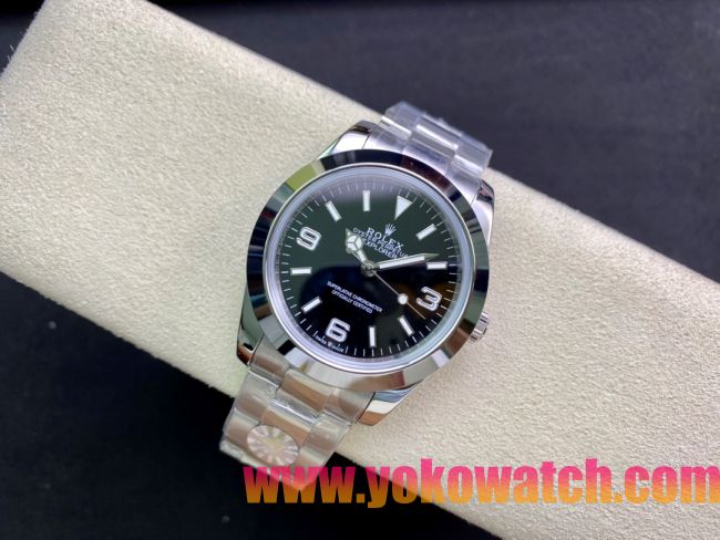 ロレックスコピー エクスプローラー（Oyster Perpetual Explorer）41mm 214270“ブラック・ダイヤル＋ホワイト・アラビア数字インデックス＋ポリッシュベゼル＋316Lスチールブレスレット” メンズ専用モデル 