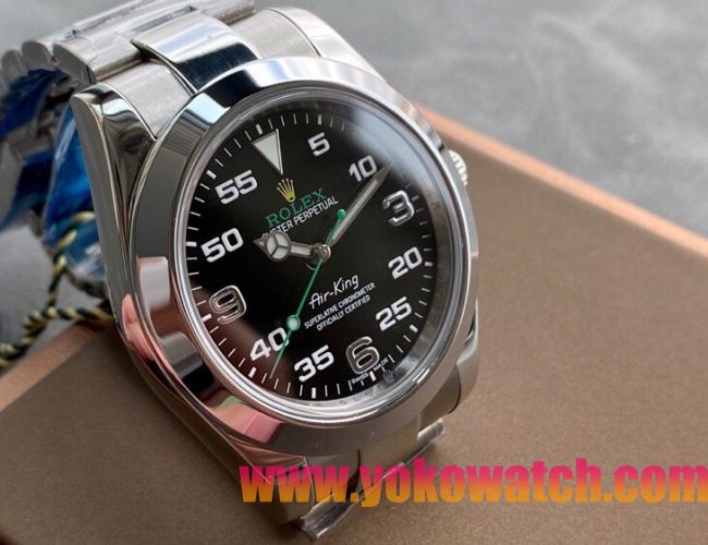 ロレックスコピー エア・キング（Air-King）41mm 126900“ブラック・ダイヤル＋ホワイト・アラビア数字インデックス＋ポリッシュベゼル＋316Lスチールブレスレット” メンズ専用モデル