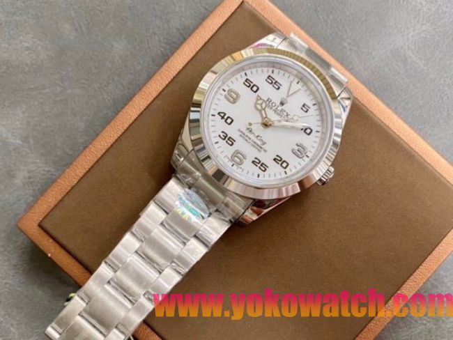 ロレックスコピー エア・キング（Air-King）41mm “V2アップグレード版” 126900– ホワイト・ダイヤル＋ブラック・アラビア数字インデックス＋ポリッシュベゼル＋316Lスチールブレスレット（アップグレードされた表帯と表扣）メ