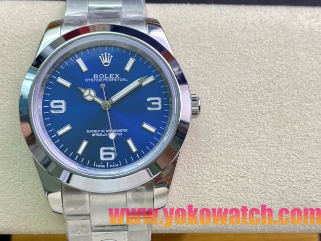 ロレックスコピー エクスプローラー（Oyster Perpetual Explorer）41mm 214270“ブルー・ダイヤル＋シルバー・アラビア数字インデックス＋ポリッシュベゼル＋316Lスチールブレスレット” メンズ専用モデル