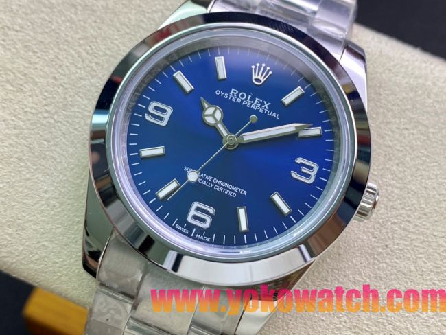 ロレックスコピー エクスプローラー（Oyster Perpetual Explorer）41mm 214270“ブルー・ダイヤル＋シルバー・アラビア数字インデックス＋ポリッシュベゼル＋316Lスチールブレスレット” メンズ専用モデル