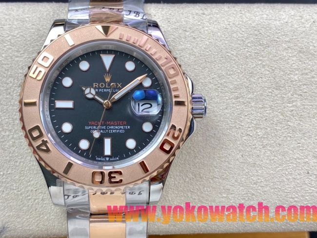 ロレックスコピー ヤット・マスター（Yacht-Master）40mm 126621RBR“ブラック・ダイヤル＋ローズゴールドベゼル＋316Lスチールブレスレット” メンズ専用モデル