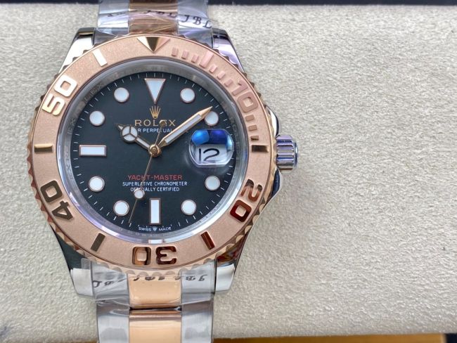 ロレックスコピー ヤット・マスター（Yacht-Master）40mm 126621RBR“ブラック・ダイヤル＋ローズゴールドベゼル＋316Lスチールブレスレット” メンズ専用モデル