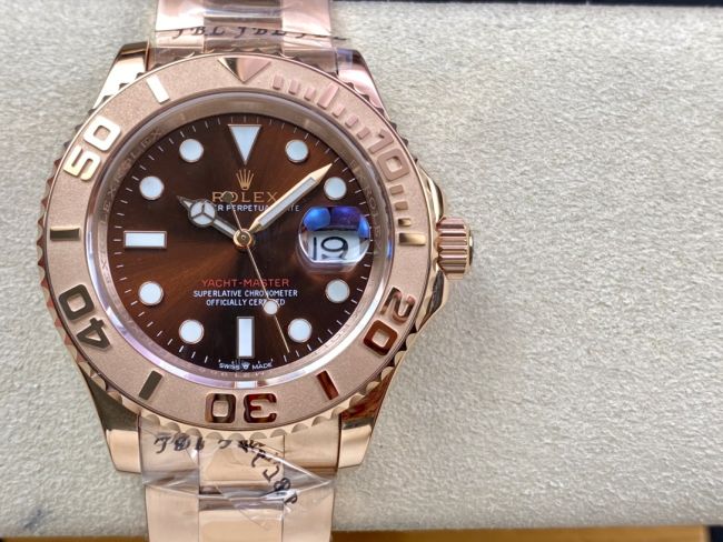 ロレックスコピー ヤット・マスター（Yacht-Master）40mm 126655RBR“ブラウン・ダイヤル＋ローズゴールドケース＋セラミックベゼル” メンズ専用モデル