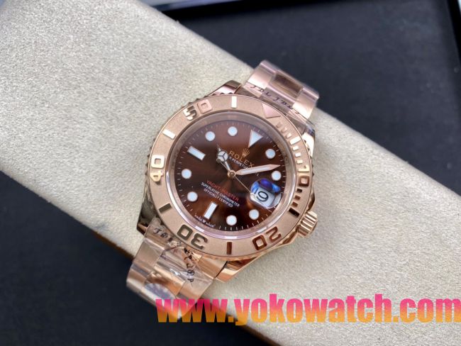 ロレックスコピー ヤット・マスター（Yacht-Master）40mm 126655RBR“ブラウン・ダイヤル＋ローズゴールドケース＋セラミックベゼル” メンズ専用モデル