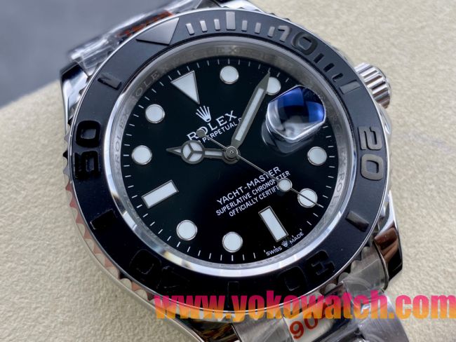 ロレックスコピー ヤット・マスター（Yacht-Master）40mm 126622RBR“ブラック・ダイヤル＋ステンレスケース＋セラミックベゼル＋オイスターブレスレット” メンズ専用モデル